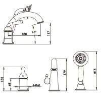 Смеситель на борт ванны Rose R0212H