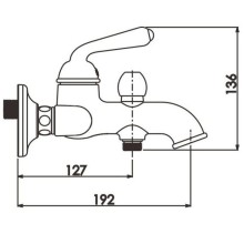 Смеситель для ванны Rose R0202H