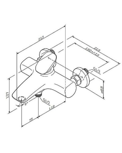 Смеситель для ванны AM.PM Spirit V2.0 F70A10000 Хром
