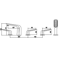 Смеситель на борт ванны Rose R1312