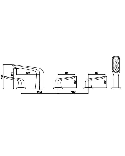 Смеситель на борт ванны Rose R1312F