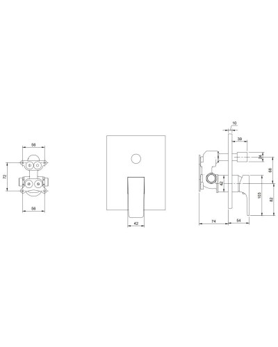 Смеситель для ванны Villeroy & Boch Architectura Square TVS12500300076