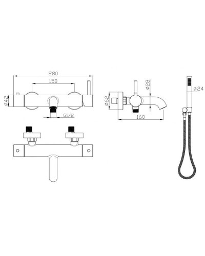 Смеситель для ванны Milacio Ultra MCU.350.SS