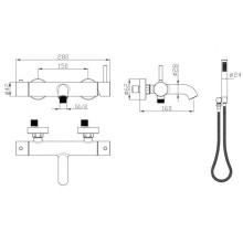 Смеситель для ванны Milacio Ultra MCU.350.MB
