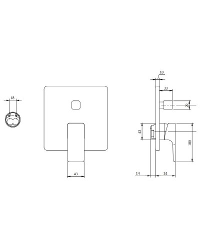 Смеситель для ванны Villeroy & Boch Subway 3.0 TVS11200300061