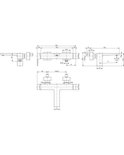 Смеситель для ванны Villeroy & Boch Subway 3.0 TVT11200200061