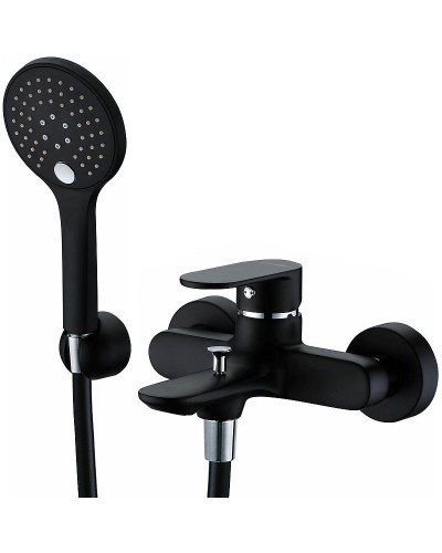 Смеситель для ванны WasserKRAFT Elbе 7401 Черный матовый Хром