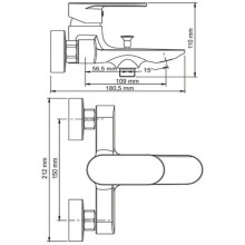 Смеситель для ванны WasserKRAFT Elbе 7401 Черный матовый Хром