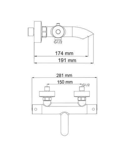 Термостатический смеситель для ванны WasserKRAFT Berkel 4811
