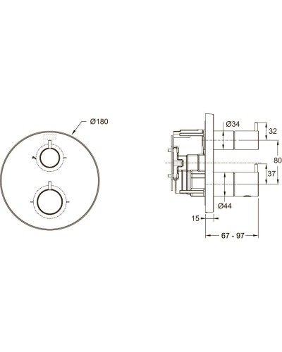 Термостат для ванны Jacob Delafon Metro E78024-4A-CP