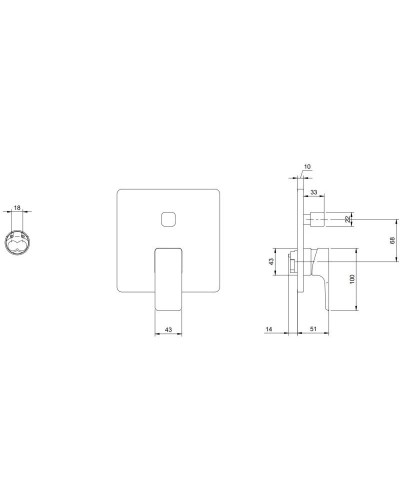 Смеситель для ванны Villeroy & Boch Subway 3.0 TVS11200300064