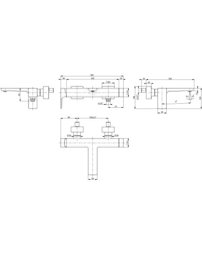 Смеситель для ванны Villeroy & Boch Subway 3.0 TVT11200200064