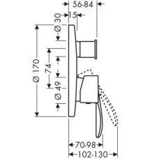 Смеситель для ванны Axor Starck 10415000