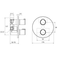 Термостат для ванны Ravak Термо TE 062.00