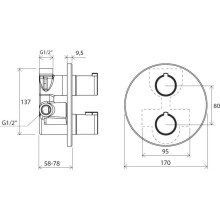 Термостат для ванны Ravak Термо TE 062.00
