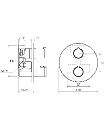 Термостат для ванны Ravak Термо TE 062.00