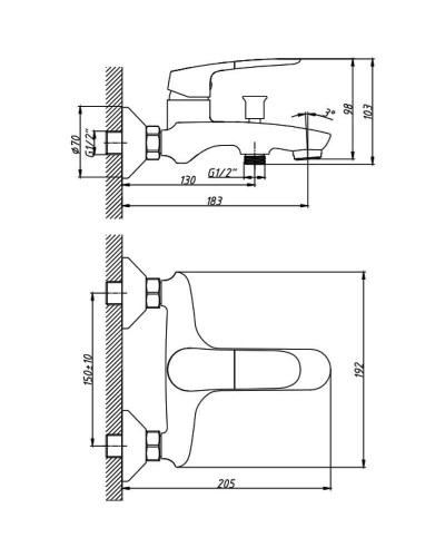 Смеситель для ванны Orange Sonic M08-100cr Хром