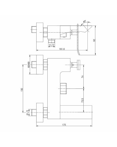 Смеситель для ванны Lemark Contest LM5814CW Хром Белый