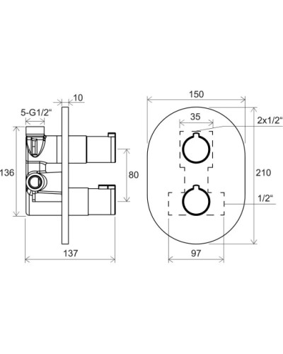 Термостат для ванны Ravak Chrome CR 063.20BL.O2 X070432