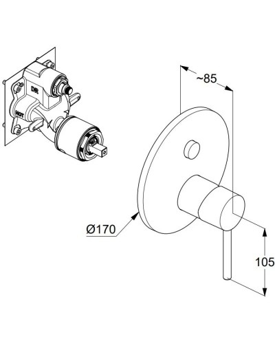 Смеситель для ванны Kludi Bozz 386595376