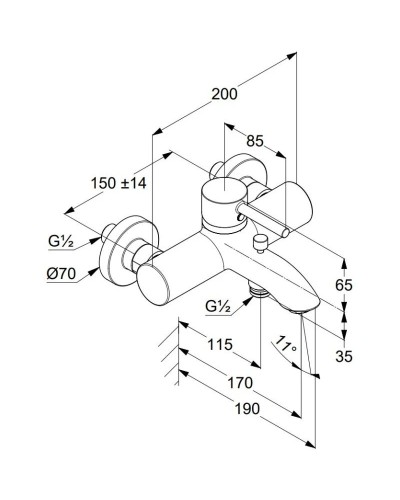 Смеситель для ванны Kludi Bozz 386915376