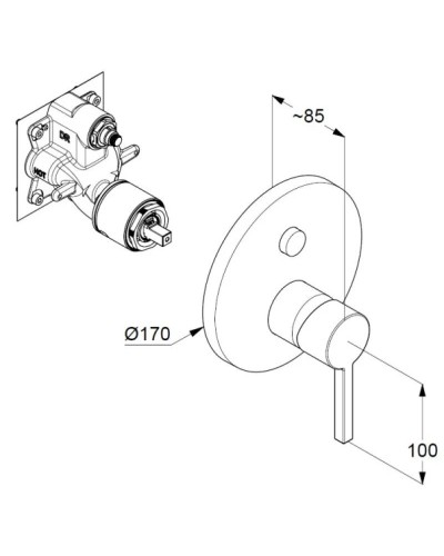 Смеситель для ванны Kludi Nova Fonte Puristic 206595315