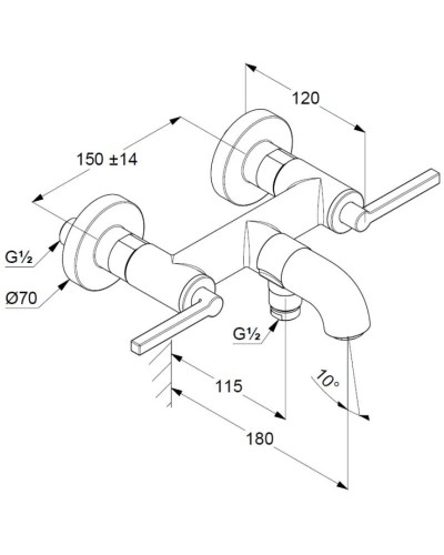 Смеситель для ванны Kludi Nova Fonte Puristic 205405315