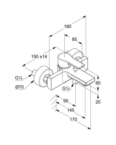 Смеситель для ванны Kludi Zenta SL 486703965