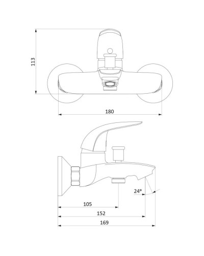 Смеситель для ванны Damixa Eclipse 311000001