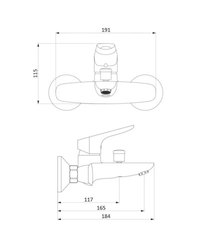 Смеситель для ванны Damixa Jupiter 771000301