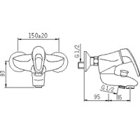 Смеситель для ванны Oras Safira 1072X