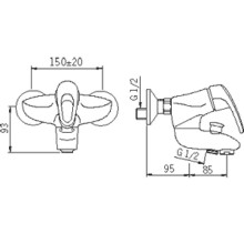 Смеситель для ванны Oras Safira 1072X