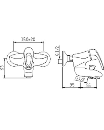 Смеситель для ванны Oras Safira 1072X