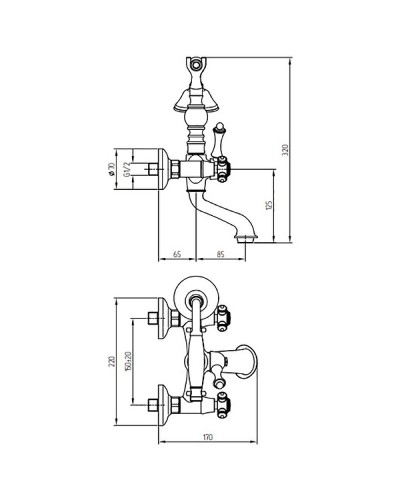 Смеситель для ванны Migliore Prestige New 27250 Хром