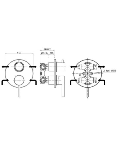 Смеситель для ванны Paini Brera 74PZ6911