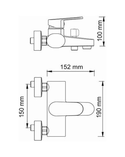 Смеситель для ванны WasserKRAFT Donau 5301 Хром