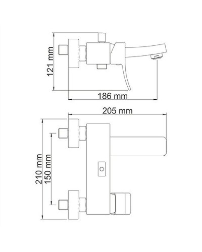 Смеситель для ванны WasserKRAFT Aller 1061 Хром
