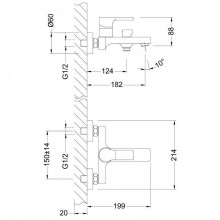 Смеситель для ванны Lemark Aura LM0614C Хром