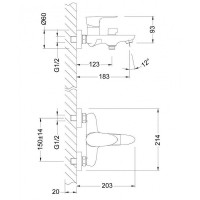 Смеситель для ванны Lemark Nero LM0214C Хром