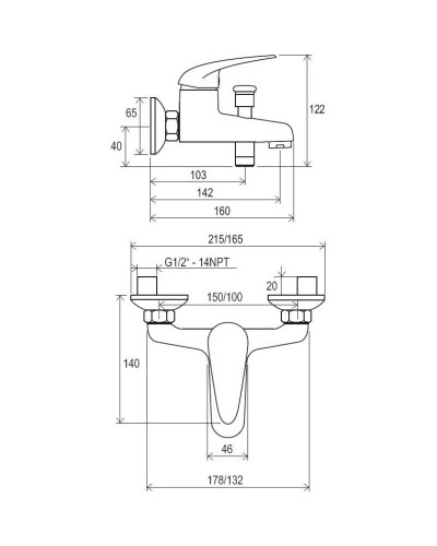 Смеситель для ванны Ravak Suzan SN 022.00/100