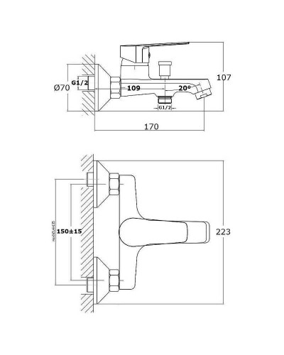 Смеситель для ванны Orange Loop M26-100cr Хром