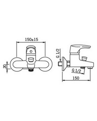 Смеситель для ванны Oras Saga 1940Y