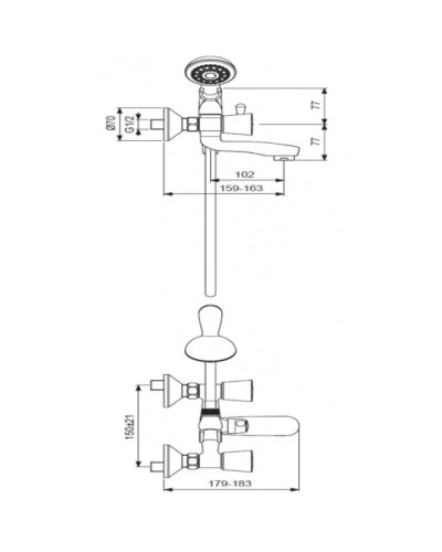 Смеситель для ванны Vidima Квадро BA247AA