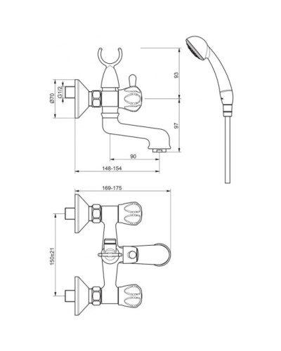 Смеситель для ванны с душем Vidima Вит BA154AA