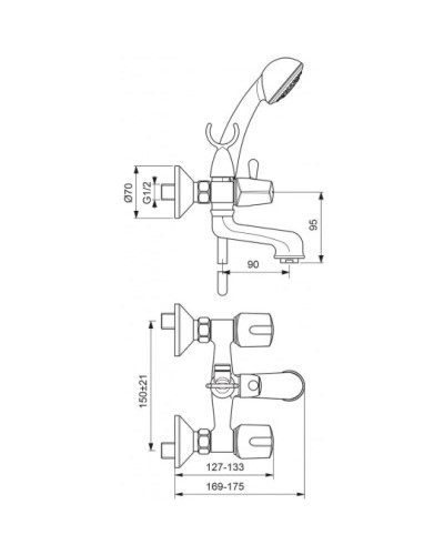 Смеситель для ванны с душем Vidima Флора BA142AA