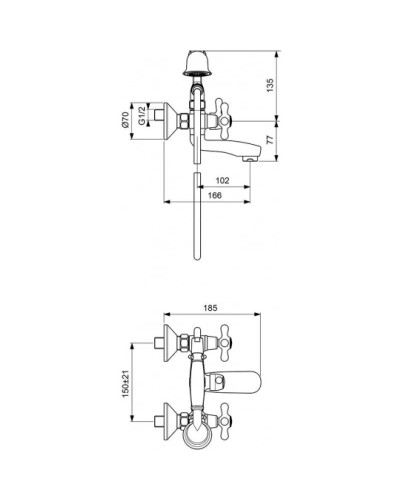 Смеситель для ванны с душем Vidima Ретро-Телефон BA125AA