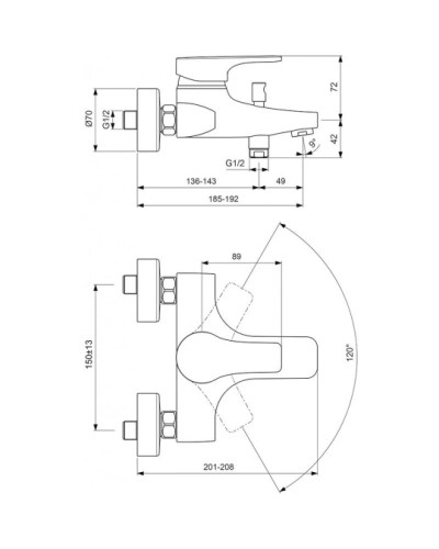 Смеситель для ванны с душем Vidima Видима Стрим BA094AA