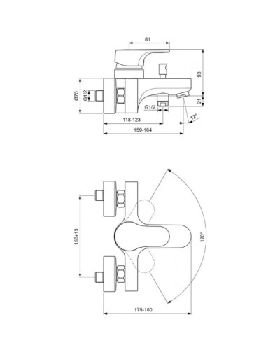 Смеситель для ванны с душем Vidima Видима Ван BA086AA