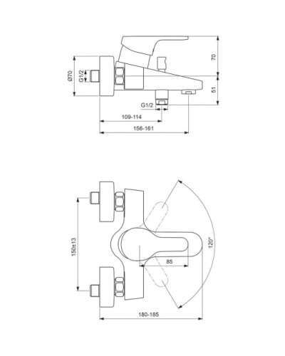 Смеситель для ванны с душем Vidima Видима Джой BA076AA