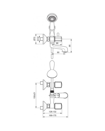 Смеситель для ванны с душем Vidima Стиль BA137AA